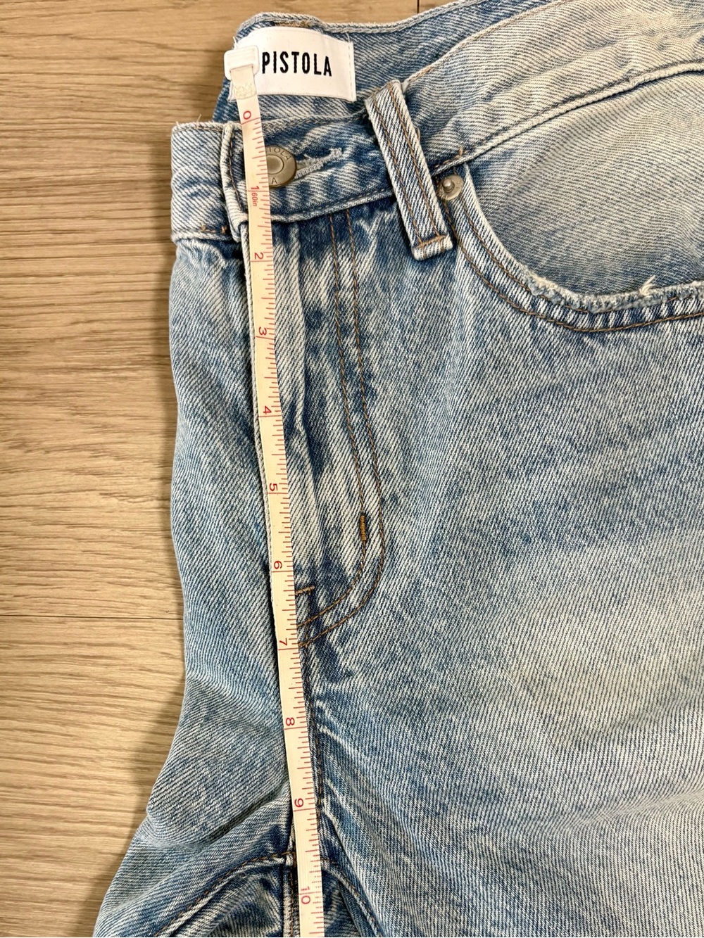 Pistola Lexi Mid Rise Bowed Straight Jeans in Bowie Light Wash Size 25 - Picture 5 of 12